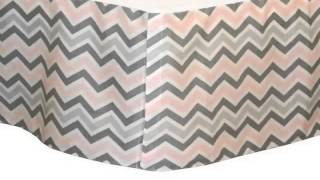 New Chevron Zig Zag Pink and Gray 5 Piece Baby Crib Bedding Set with Bumpe Product images