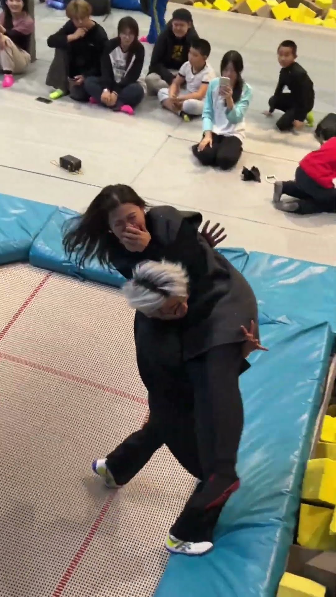 Watch This Teen Jump Around A Fun Park Trampoline For The First Time #adven #shorts