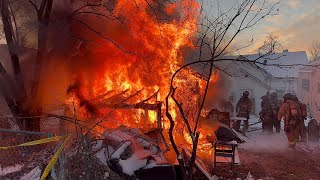 Tulsa Fire Department Snowy Shed Fire 01-14-24 by FireAlley 1,157 views 4 months ago 4 minutes, 21 seconds