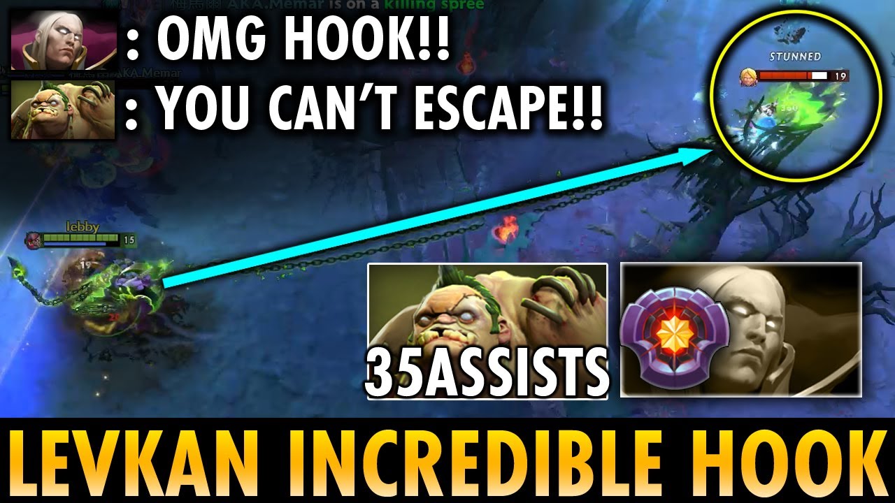 This is too PERFECT HOOK for Levkan 100% Incredible NO ESCAPE - 35 Assists Best Pudge Support Ever!