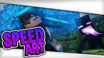 🔥[Comeback]Minecraft Wallpaper Speed Art🔥|@BaumBlau| [Blender + Gimp]