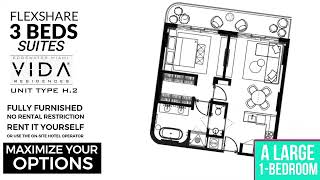 FlexShare 3 BEDROOMS  1 LARGE BED   1JUNIOR BED  &amp;  A STUDIO