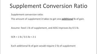 Supplementation 3: Supplement Conversion Ratio
