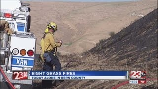 Eight grass fires break out in Kern County