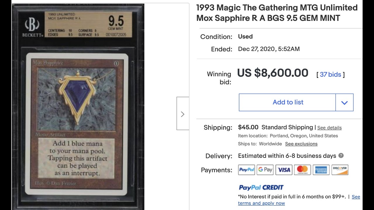 Magic the Gathering High Rollers, Volume 1: The top 10 highest MTG card sales on eBay last week