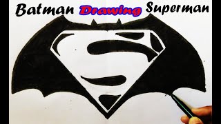 How to draw a batman and superman logo drawing - easy #batman #darkknight