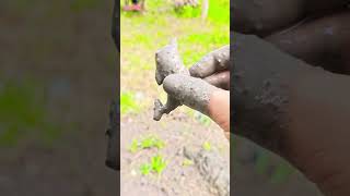 Oddly satisfying, mud play and fish toys 🐬🐟🐋🐳 #toys #asmr #satisfying #tools