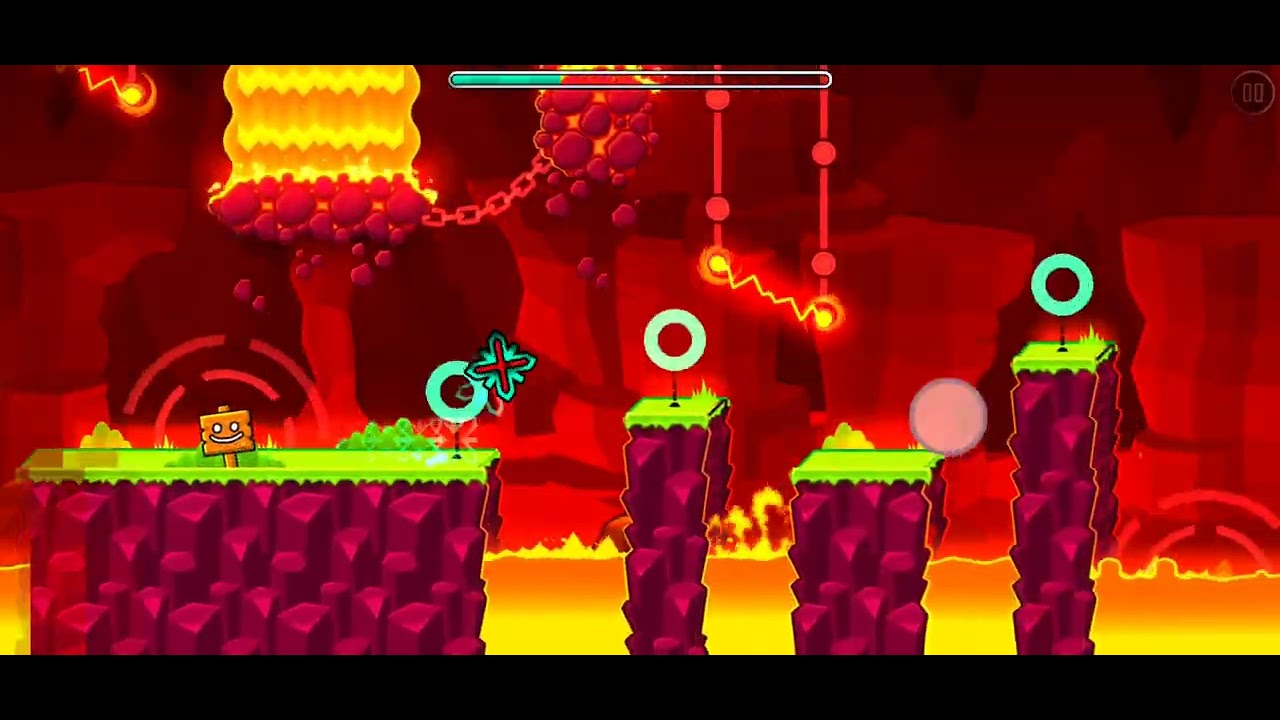 Playing geometry dash on mobile!! - YouTube