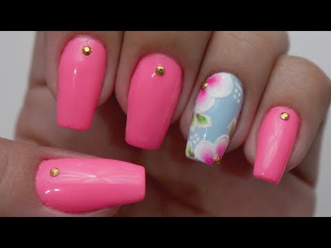 Unhas Decoradas com Flores - Juliana Santos