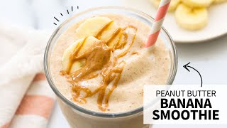 Peanut Butter Banana Smoothie | a healthy milkshake! Resimi