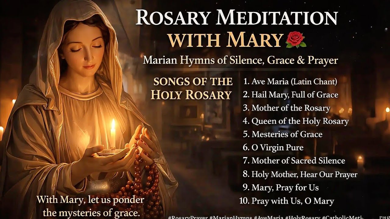 Rosary Meditation with Mary | Catholic Marian Hymns of Silence, Grace & Prayer | Peaceful Devotion
