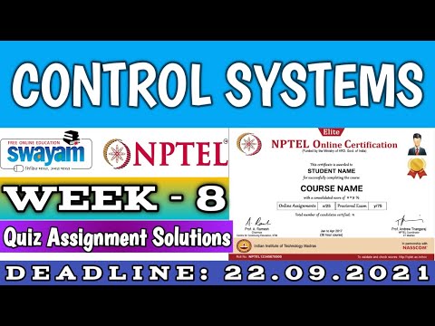 Control systems | NPTEL | Week 8 | Assignment 8 Solutions | July 2021