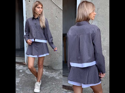 🔥 Трендовий костюм для дівчат — сорочка-жакет і спідниця-шорти Розміри по зросту: 128–160 см, видео 1