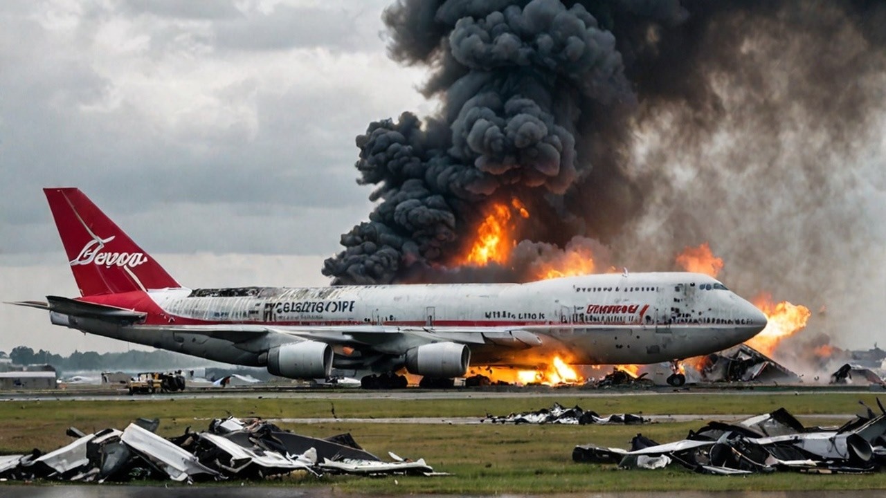 747 Engine Explode BOEING 747 Makes EMERGENCY Landing On Ocean Due To Engine Fire - YouTube