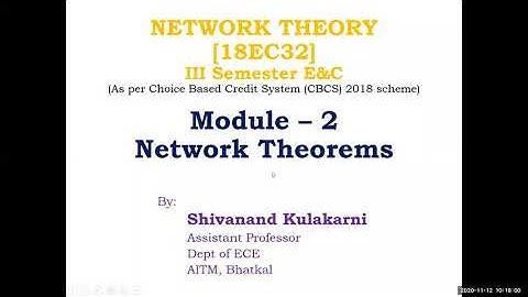 Network Theory (18EC32) | Module 2 - Network Theorems | Superposition Theorem Lecture 1 | VTU