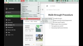 Enable Dark Mode in Evernote for desktop for a higher contrast color theme screenshot 4