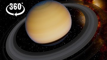 360 space video  Deep Relaxing Planet Saturn and Rings fly over 360 VR with Relaxing Calming Music