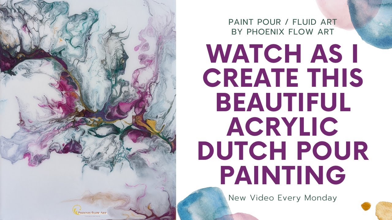 PAINT POUR / FLUID ART | Watch how I create this beautiful acrylic ...