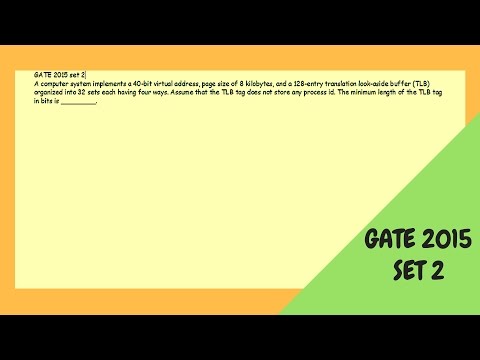 GATE  2015 set2 CS/IT | minimum length of TLB tag bits