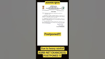 ASRB-NET 2025 EXAM Date postponed!!!