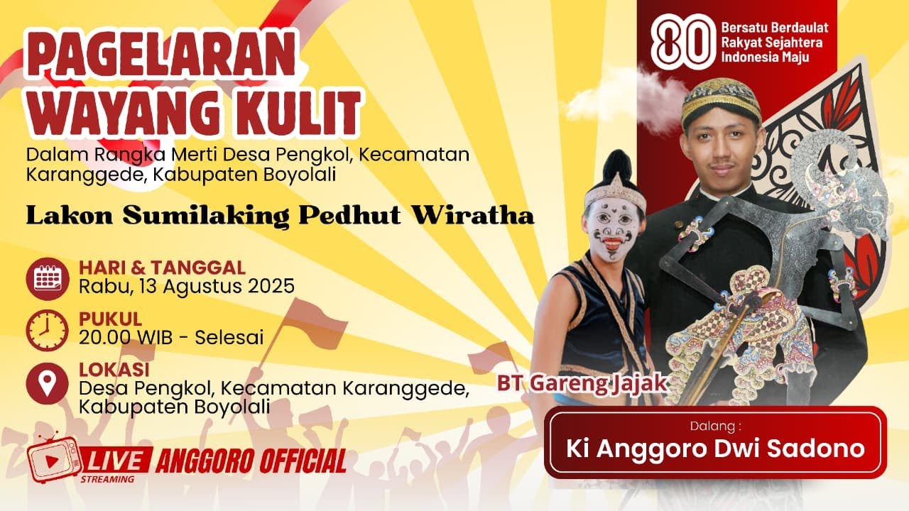 #LIVE 'SUMILAKING PEDHUT WIRATA' Ki ANGGORO DWI. S & GARENG JAJAK / #wayangkulit