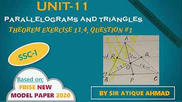 FBISE (SSC-I) Theorem Exercise 11.4 Question 1