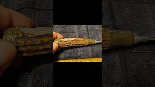 #fancy #German hunting knife, beautiful carved stag handle beautiful sheath
