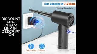 Cordless Air Duster, 5-in-1 High-Speed Blower for PC/Car/Home/Hair Cleaning with 3 Nozzles & 3000mAh