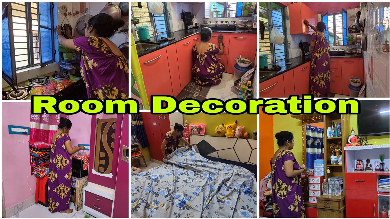 পুরো বাড়ি সাজিয়ে গুছিয়ে নতুন করে তুললাম,Bedroom & kitchen Cleaning or Decoration video.কারা আসছে?