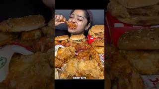 ASMR eating full kfc menu mukbang 🍟🍔🍗 #mukbang #asmr