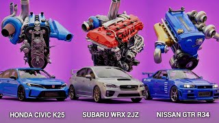 Ultimate Jdm Engine Swap Showdown Subaru 2Jz Civic K25 Nissan Gtr R34