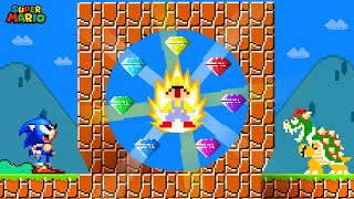 Can Mario Collect Sonic's Chaos Emeralds in New Super Mario Bros.Wii??? | Game Animation