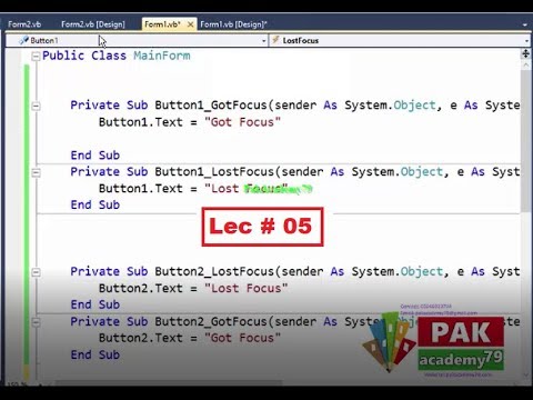 Focus in Vb.net in Urdu/Hindi