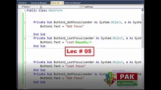 Focus in Vb.net in Urdu/Hindi