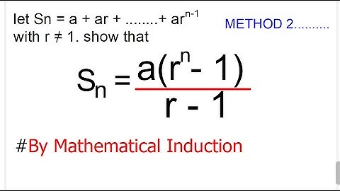 Proof of the sum of the geometric series (MATHEMATICAL Induction) ............. method2
