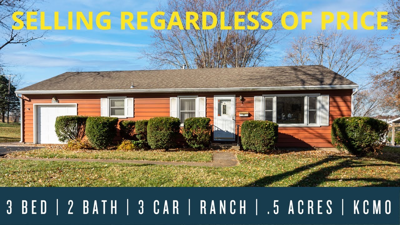 No Reserve Auction: 3-Bedroom, 3-Car Ranch on .5 Acre | Kansas City, MO | Cates Auction