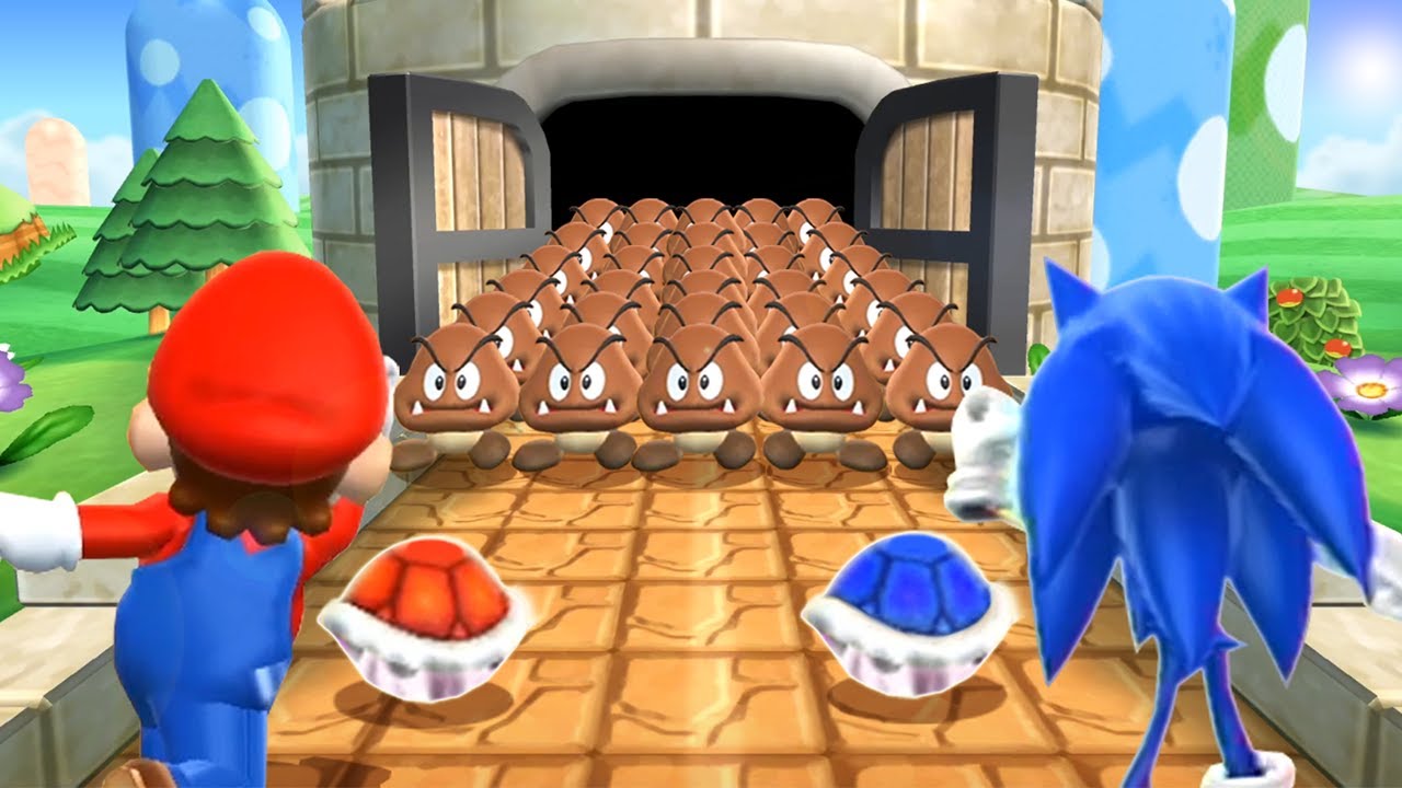 Mario Party 9 MiniGames - Mario Vs Sonic Vs Mickey Mouse Vs Bowser (Master Difficulty)
