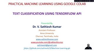 Text classification using Tensorflow APIs