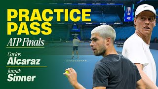 Carlos Alcaraz and Jannik Sinner ATP Finals Practice Highlights | Practice Pass