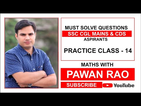 SSC CGL 2020-21 Mains Maths Practice Class - 14 | SSC & CDS | Pawan Rao