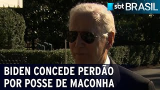Biden concede perdão a presos condenados por posse de maconha nos EUA | SBT Brasil (06/10/22)