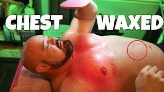 450LB MAN GETS HIS CHEST WAXED