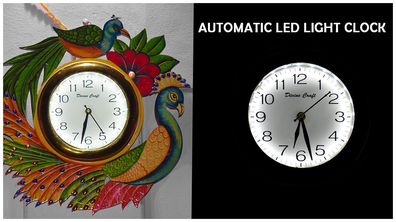 how to make a automatic led clock night light clock + dim light