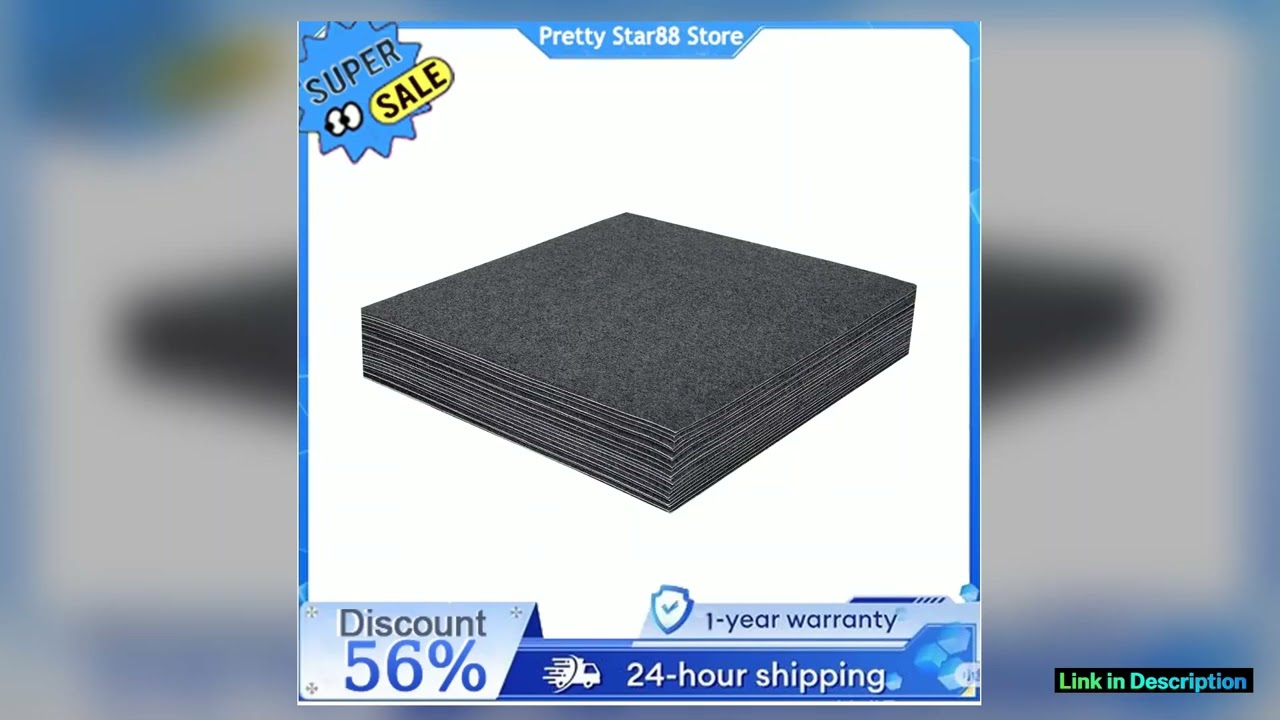 WrinkleResistant Floor Carpet 20PCs Square Carpet Noise Reduction Adsorption Type for