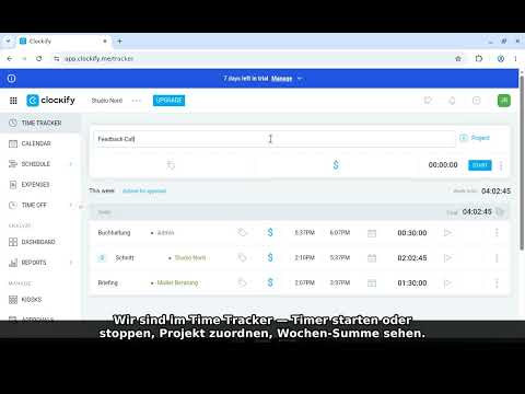 Clockify UI