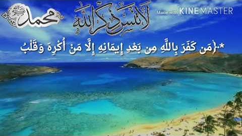 *🍁•||تلاوة صباحية||•🍁*  *﴿مَن كَفَرَ بِاللَّهِ مِن بَعْدِ إِيمَانِهِ إِلَّا مَنْ أُكْرِهَ وَقَلْبُ