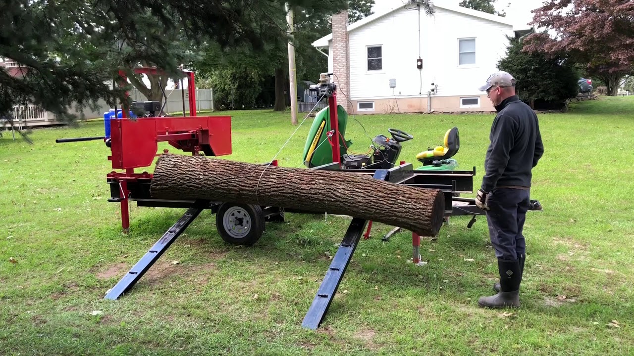 DIY Sawmill log winch / Ramps - YouTube