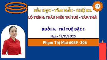 Buổi 2 - LỘ TRÌNH THẤU HIỂU TRÍ TUỆ - TÂM THÁI ||. Trí tuệ bậc 2 