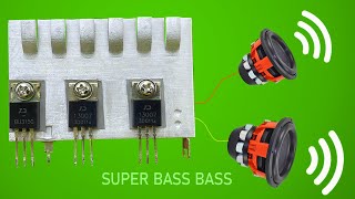 DIY Powerful Ultra Bass Amplifier 13007 Transistor from Broken Lamp , Simple Circuit , No IC