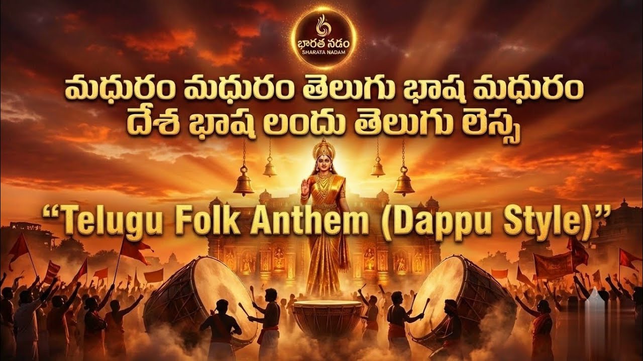 మధురం మధురం తెలుగు భాష మధురం | Mass Telugu Folk Dappu Festival Anthem | Bharata Nadam